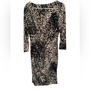 Lauren Ralph Lauren Wrap Dress Size 10 black and tan. Wedding guest, party, fun